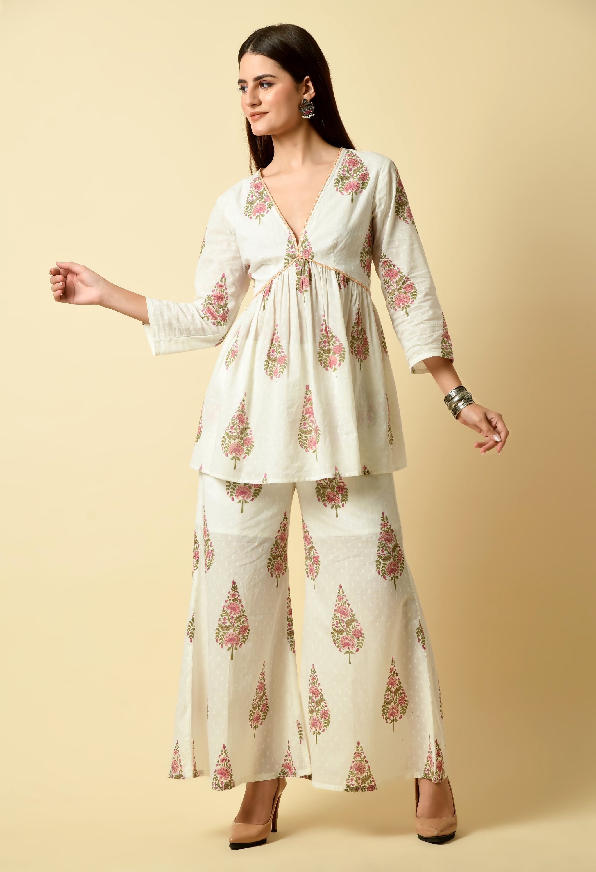 Mirah Handblock Co Ord Set | Stylish Co-ords Sets for Women